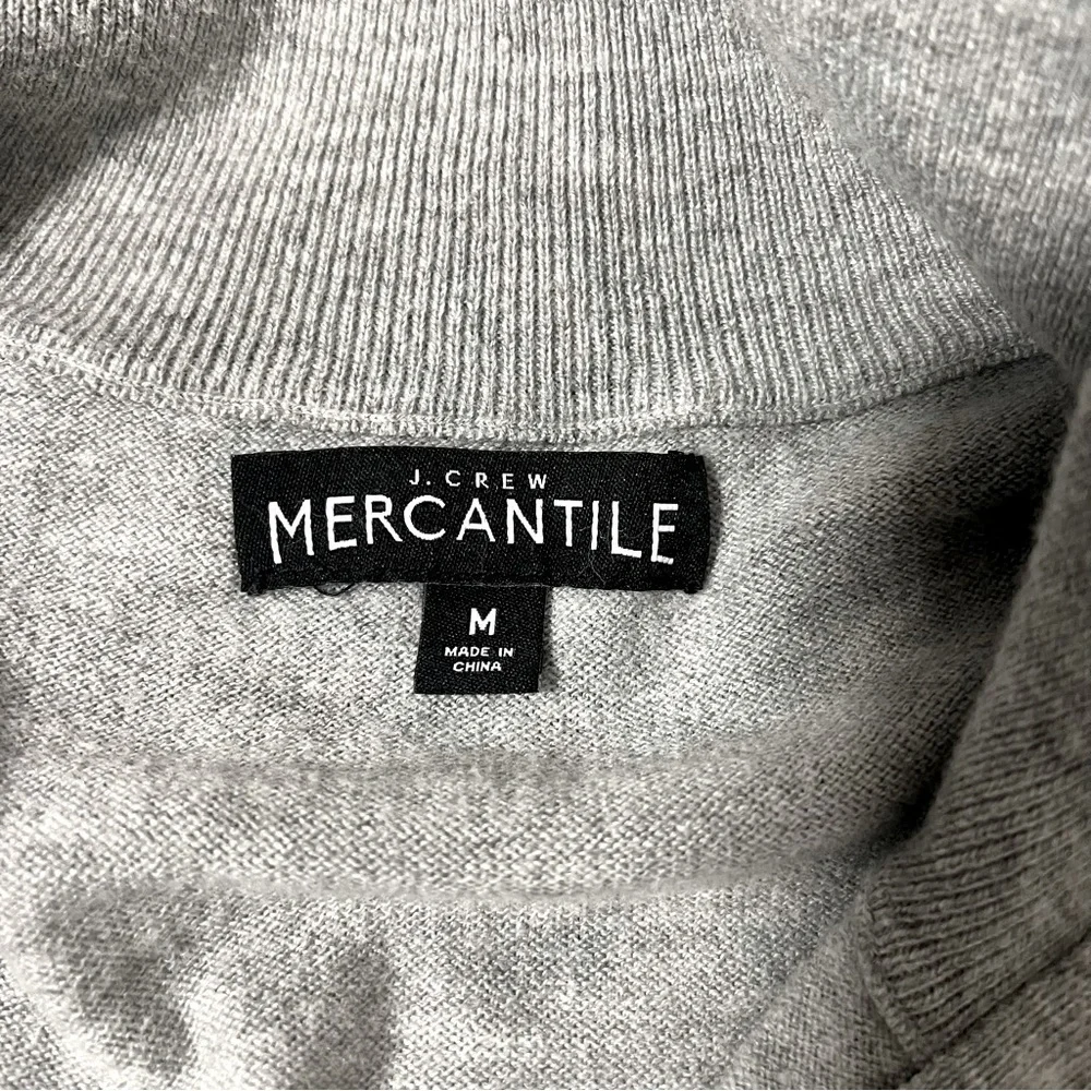 J.Crew Mercantile Men’s Medium Gray Quarter Zip Merino Wool Blend Sweater EUC